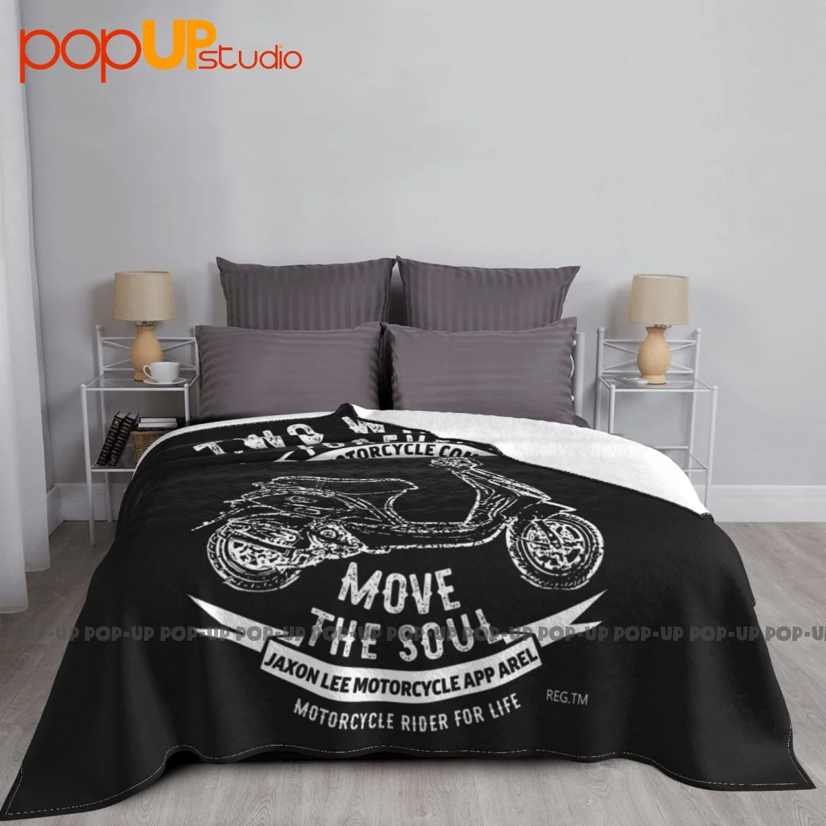 Jl Soul Illustration For A Piaggio Zip 50 4T Motorbike Fan Blanket Flannel Microfiber Faux Fur Mink