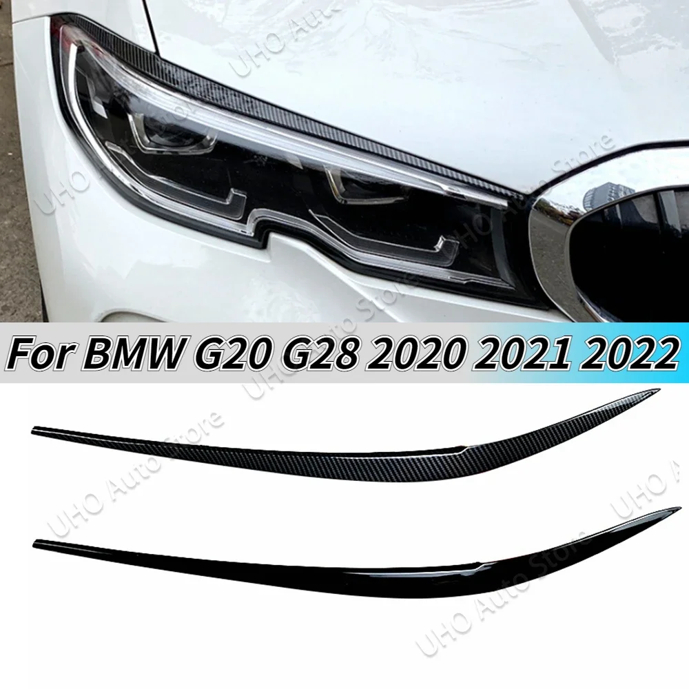 For BMW 3 Series G20 G28 Sedan 318i 320i 325i 330i 2020 2021 2022 Car Headlight Cover Sticker Eyelids Eyebrows Car Styling Trim