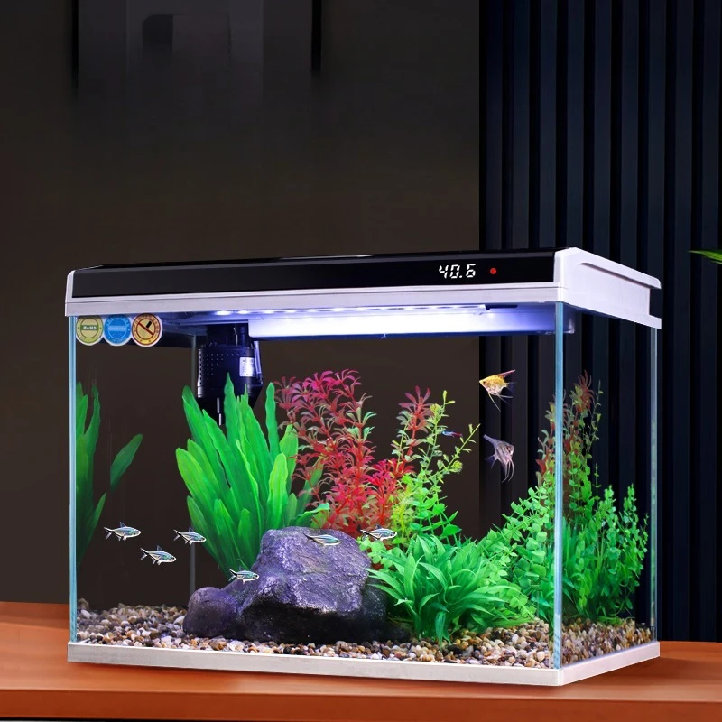 

Smart goldfish tank small glass home living room