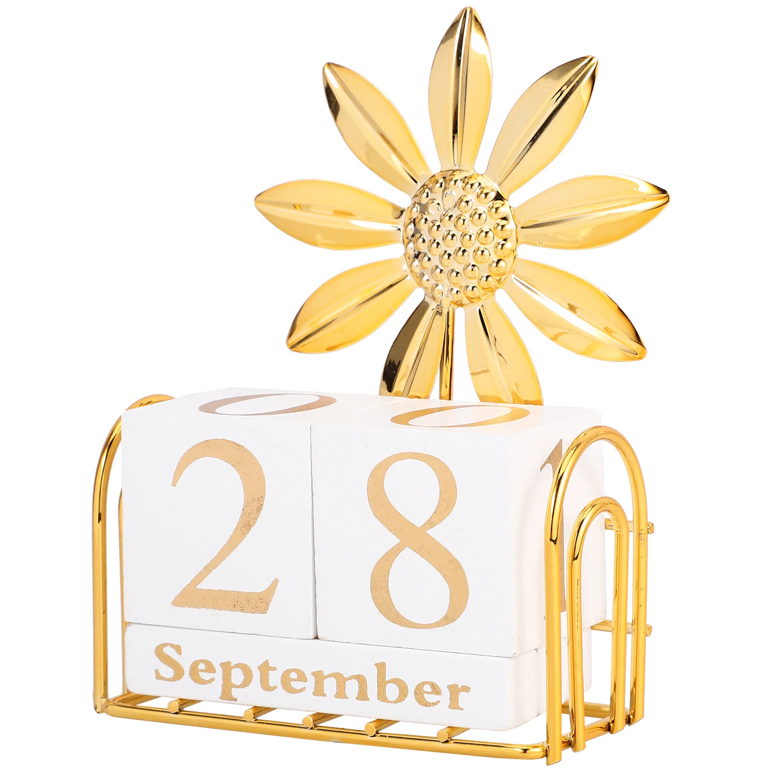 

Wooden Calendar Decoration Table Decorative Perpetual Office Supply Manual Board Elegant Block Standing Small Desktop