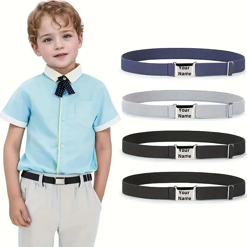 Customized Kids Elastic Waist Belt, Adjustable Flat Buckle Waist Straps for  Jeans and Pants Personalized Gift for Kids Child