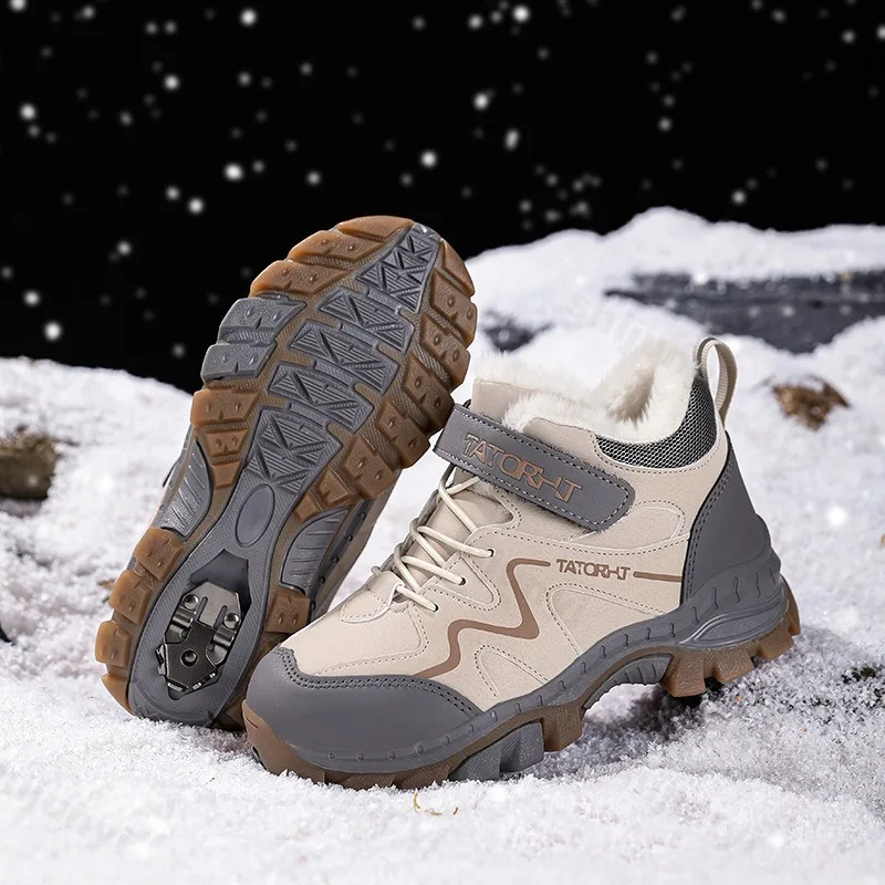 الشتاء الأطفال أحذية قطنية الفتيات الفتيان الدافئة حذاء كاجوال الرجعية الترفيه في الهواء الطلق أحذية رياضية للأطفال عدم الانزلاق أحذية رياضية مريحة