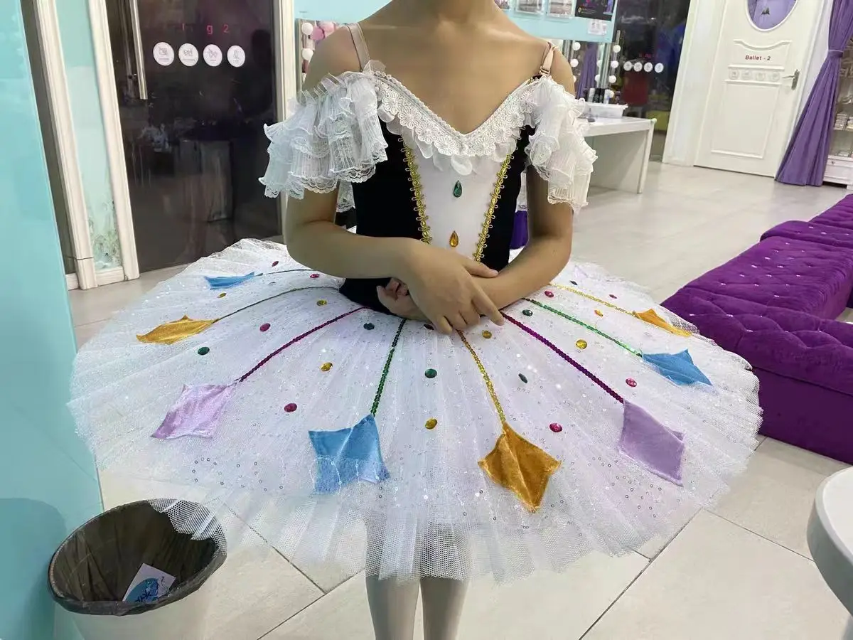 Professional Ballet Tutu Children Children Girls Adult acrobatic dance Pancake tutu Multi-colored classical ballet costume