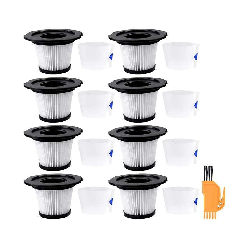 8 Sets Replacement HEPA Filter And Strainer Screen With Cleaning Brush Fit For MOOSOO K17 Cordless Stick Vacuum Cleaner