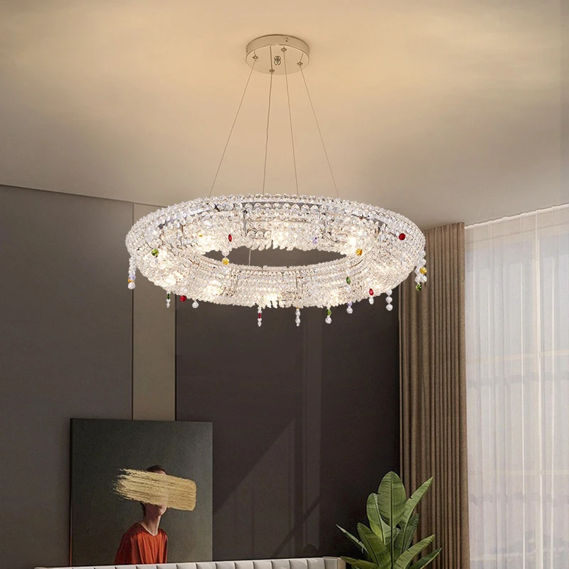 Sample Villa Hotel Home LED Crystal Chandeliers American Living Room Chandelier Lighting Luxury Restaurant Bedroom Crystal Light