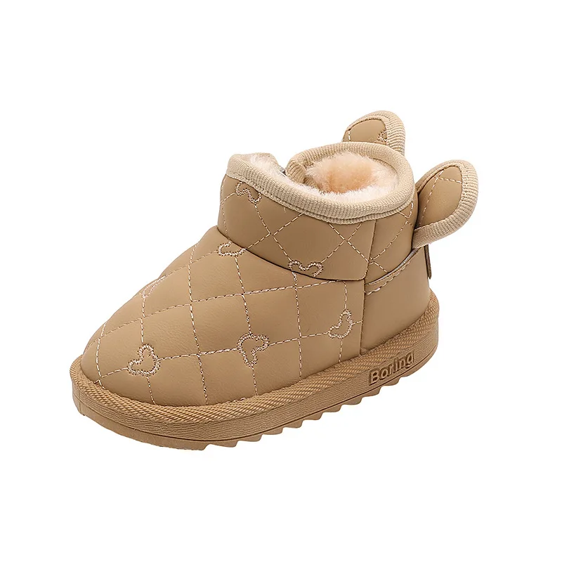 Chaussures en coton à l'offre elles souples pour bébé, botte de neige pour enfants, chaussures de marche respirantes et coordonnantes, botte en peluche pour enfant, hiver, nouveau