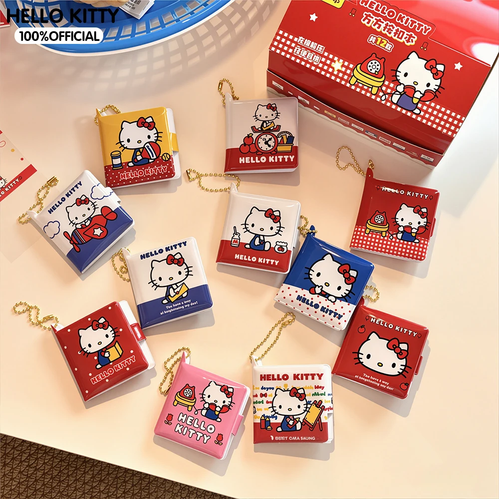 Genuine Sanrio Hello Kitty Mini Notebook Cartoon Portable Hanging Scrapbook Paperbooks with Snap Closure Stationery Gifts