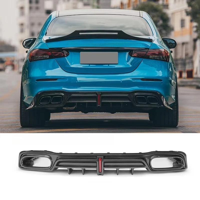 For W213 E260 E300 E53 E63 Rear Bumper Diffuser Dry Carbon Fiber Car Body Kits Auto Parts Modification CMST Style Forged