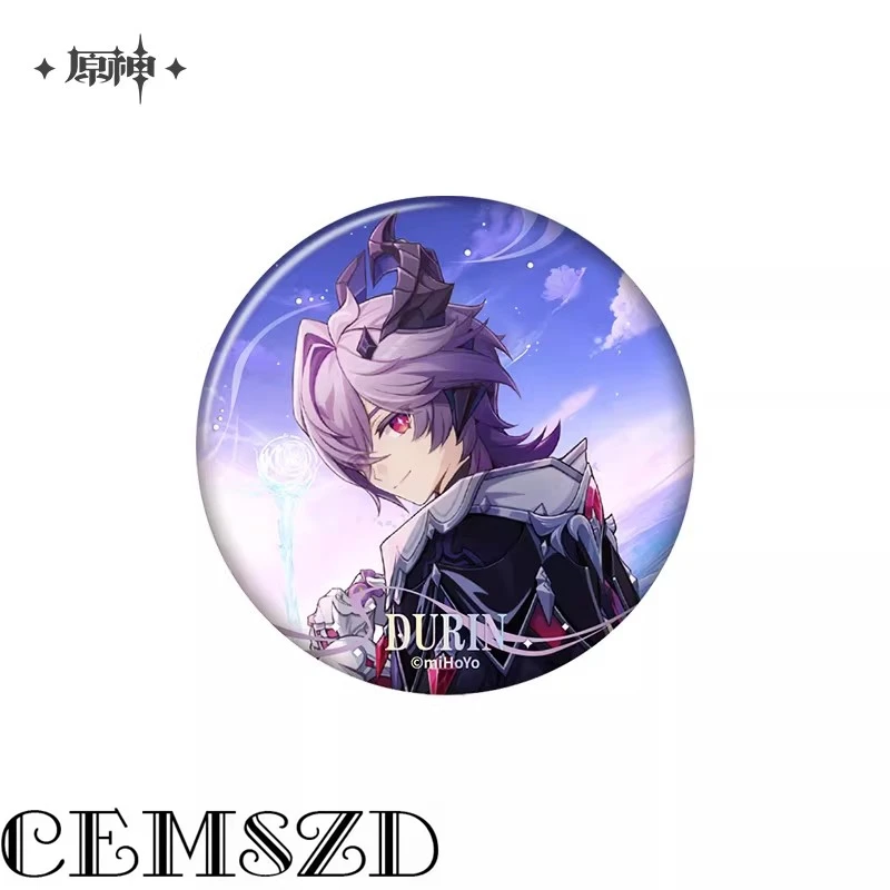 [Echte] Durin Columbina Badge Hanger Set Game Genshin Impact Anime & Cartoon Broches Cosplay Accessoires Props Gekleurd Papier
