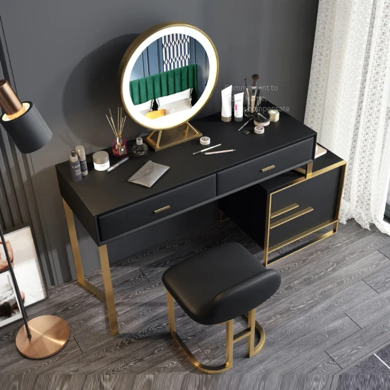 Luxury Wooden Vanity Dresser Storage Cabinet Make Up Mirrors Dressing Table Modern Women Coiffeuse De Chambre Bedroom Furniture