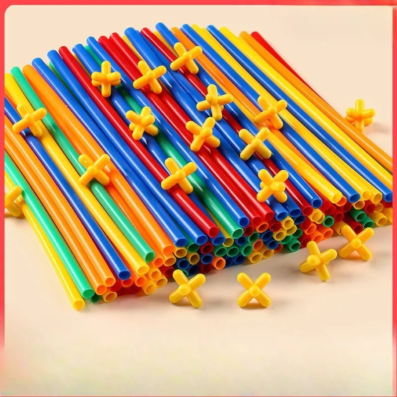 Miękkie słomki dla dzieci, rurki do wody, klocki do łączenia, zabawki do składania, puzzle do przedszkola, uniwersalny konstruktor