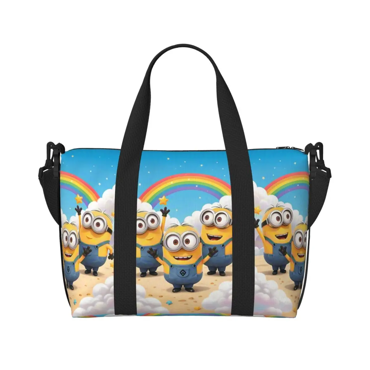 

Пляжная большая сумка на заказ M-Miniones, женская милая мультяшная кукла Kawaii с большим отделением, пляжные дорожные сумки для спортзала