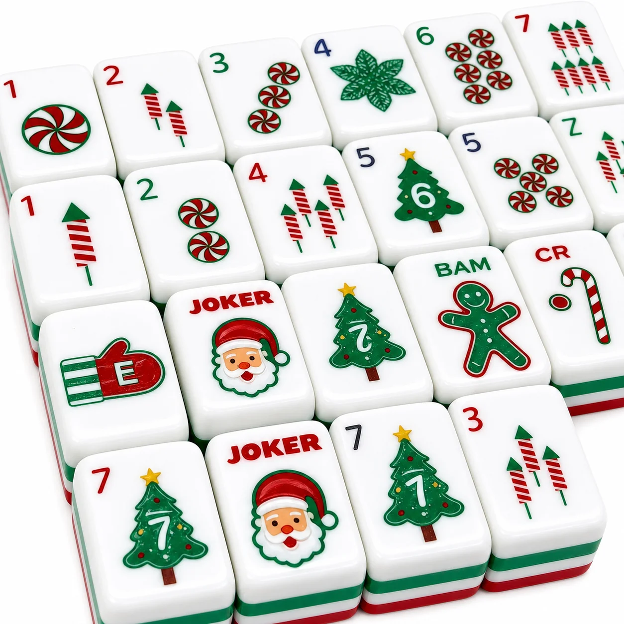 Custom Christmas American Mahjong Set 4 Layer Acrylic Luxury Design 160 Tiles Gift OEM ODM Factory Wholesale