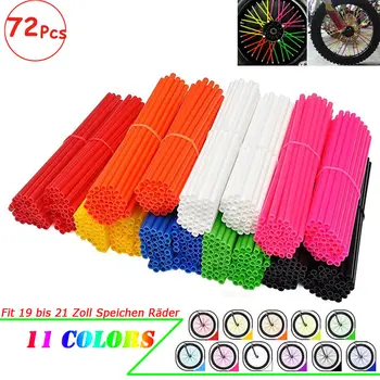 72 ชิ้นรถจักรยานยนต์ล้อ Spoked Protector Wraps Rims ผิว Trim ครอบคลุมท่อสําหรับ Motocross จักรยานจักรยาน Cool อุปกรณ์เสริม 11 สี