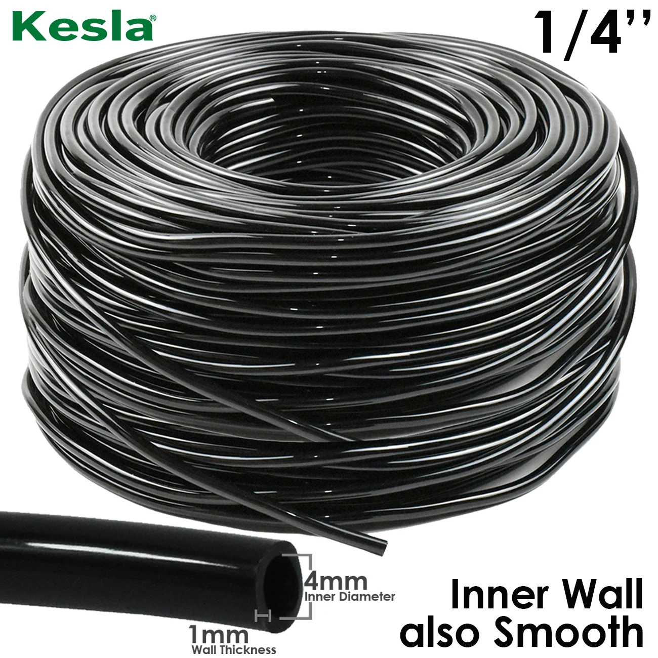 KESLA 5-100m สวนรดน้ําท่อ 4/7mm PVC Micro ชลประทานท่อหยดชลประทานท่อ Sprinkler 1/4 ''สนามหญ้าระเบียงเรือนกระจก