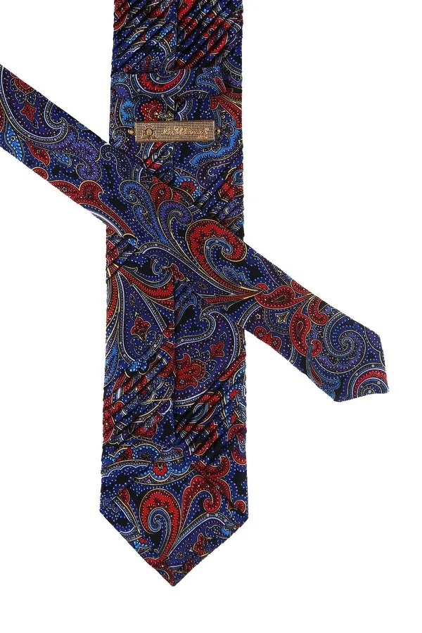Navy blau Paisley Muster Piliseli Seide Krawatte EST159