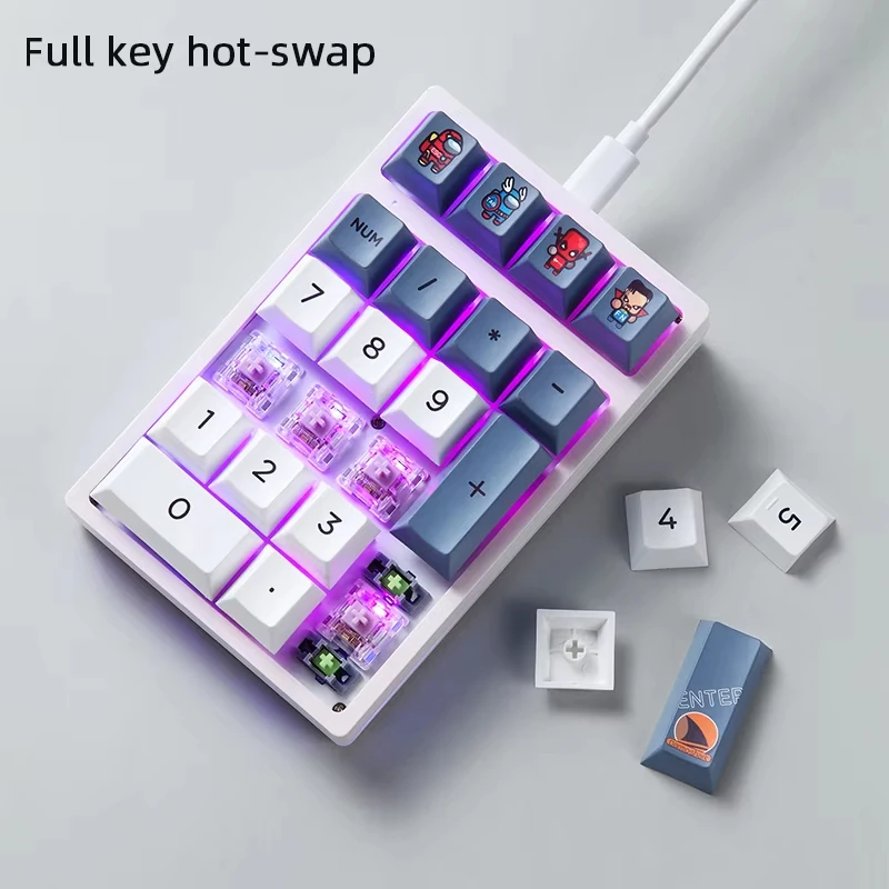 Darmoshark K3 QMK ミニ数値メカニカルキーパッド 21 キー RGB バックライトホットスワップ PC ゲーミングキーボード E スポーツラップトップアクセサリー ​
