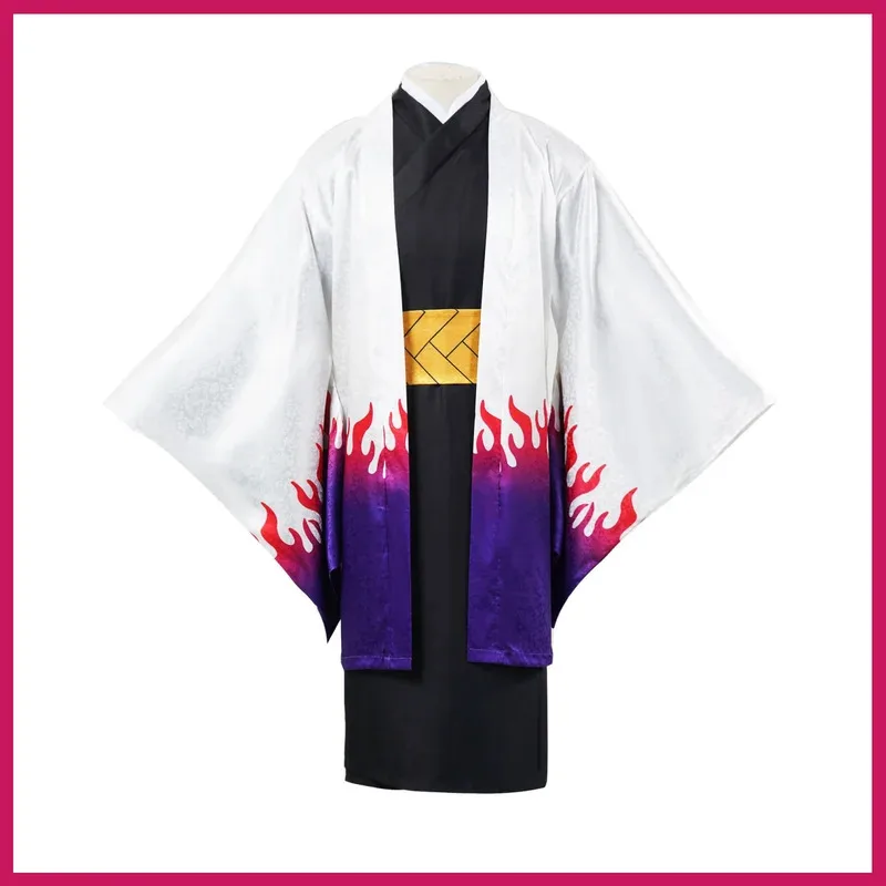 Disfraz de Cosplay de Anime Ubuyashiki Kagaya, peluca Hashira, capa tipo kimono japonés, cinturón, traje de Festival tradicional para hombre adulto, 2'a, 6.h