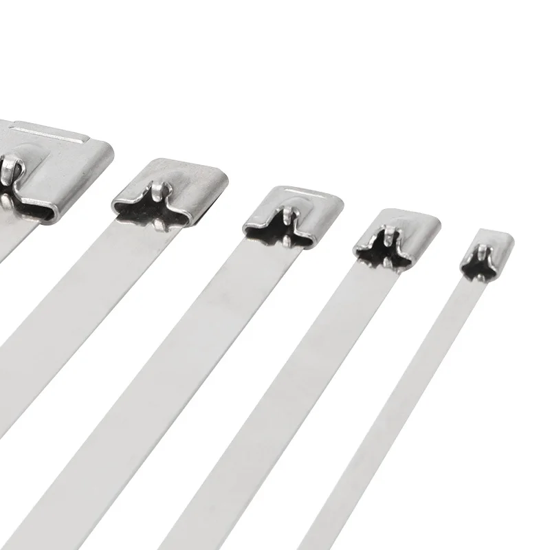 10pcs Multifunctional Metal Cable Ties 7.9mm Stainless Steel 304 Zip-Exhaust Locking Cable Tie 150 - 500mm image 4