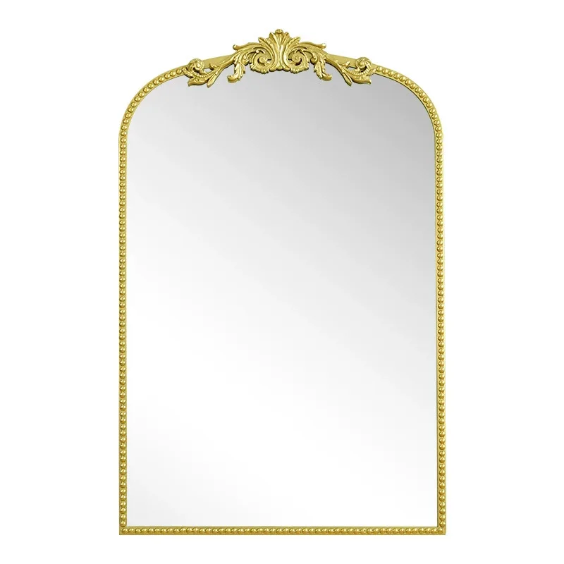 

European simple mirror wrought iron light luxury bedroom Internet celebrity simple dressing