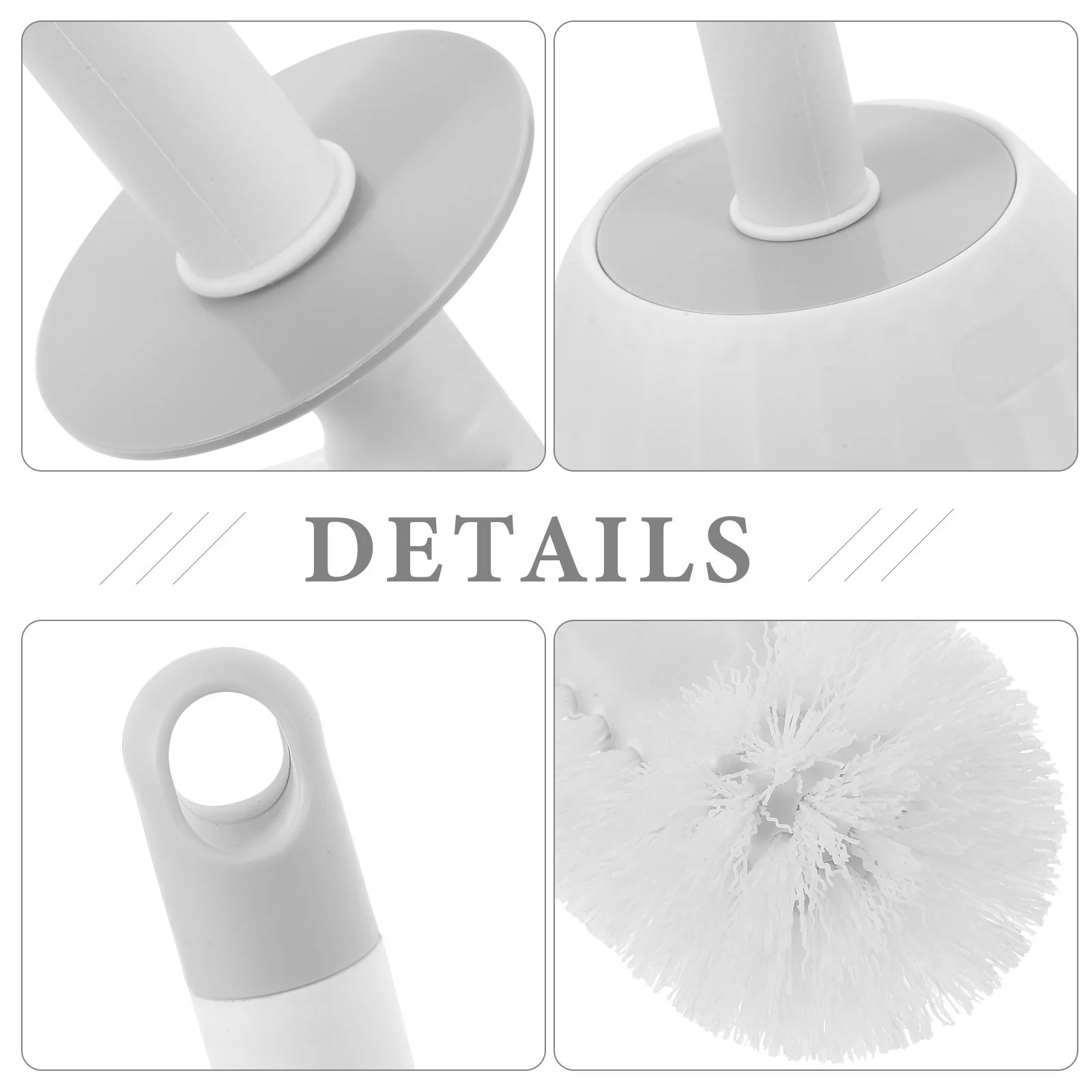 مجموعة فرش المرحاض المثبتة على الحائط بمقبض طويل وحامل فرشاة المرحاض البلاستيكي ومستلزمات تنظيف الحمام باللون الأبيض الميت #6