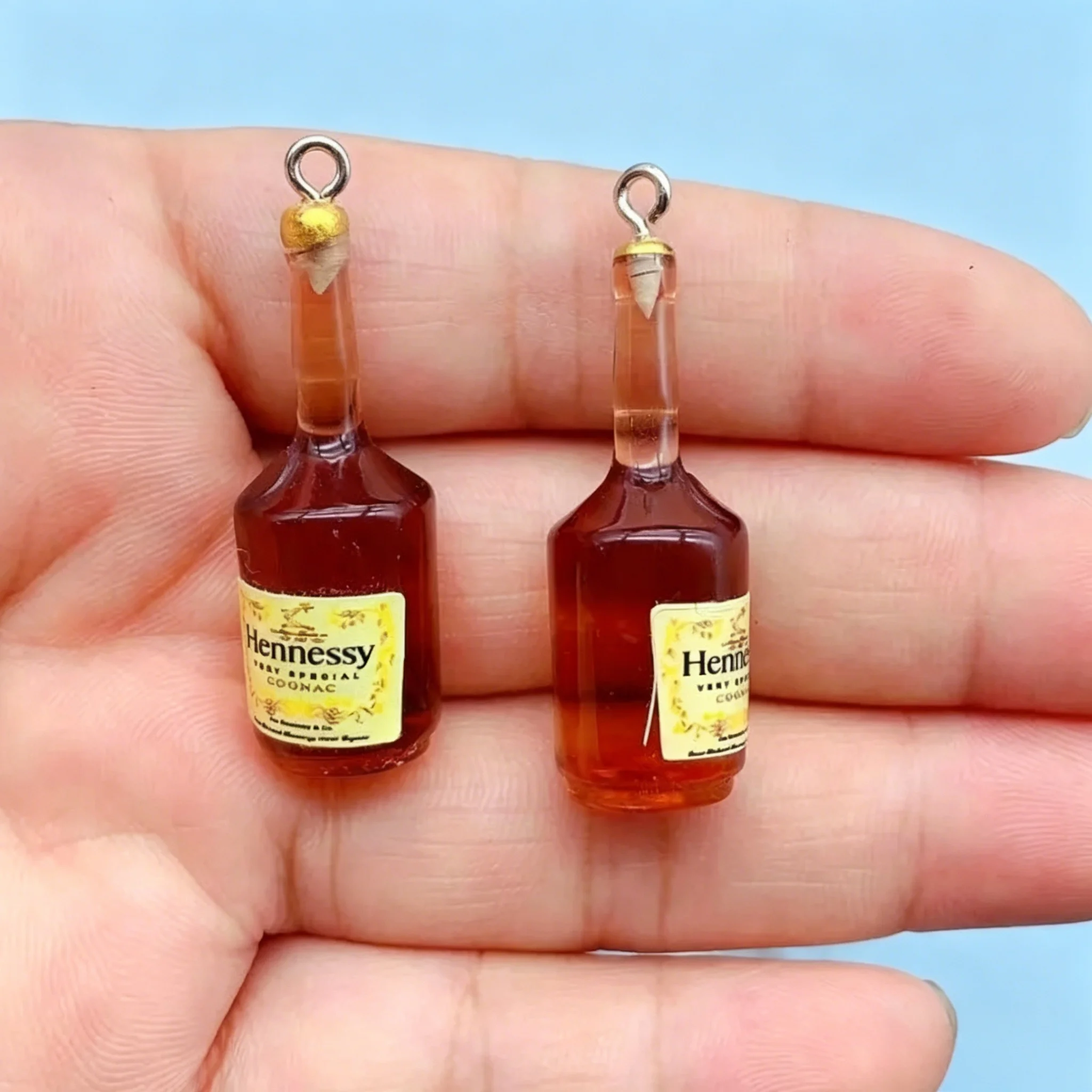 10pcs 3D Resin Alcohol Bottle Pendants - Simulation Bottle Charms for Earring Keychain DIY Jewelry Craft
