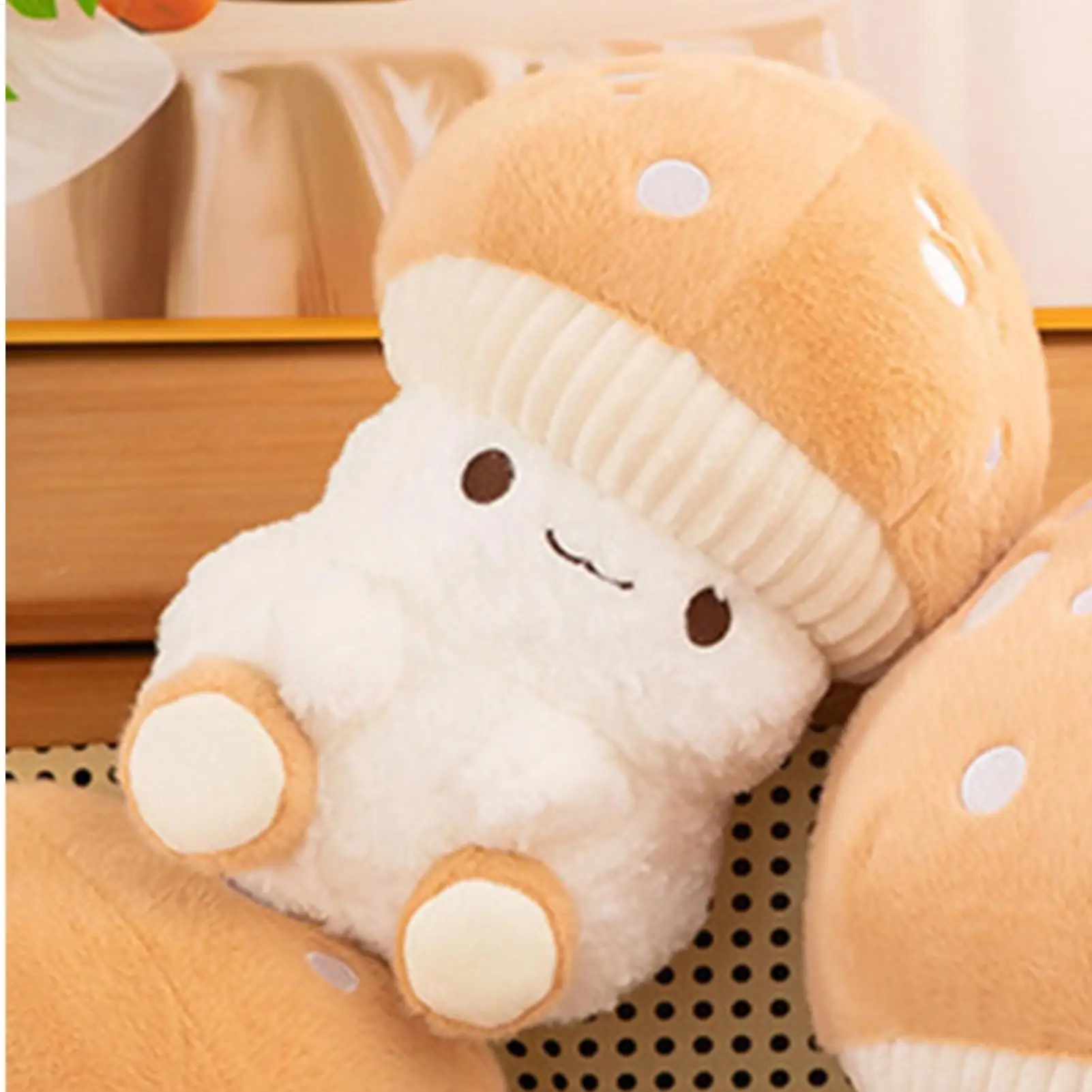 

35cm Mushroom Plush Pillow Soft Stuffed Toy Cute Home Decor for Bedroom Living Room Office Dorm Car Sofa New Year Birthday Gift