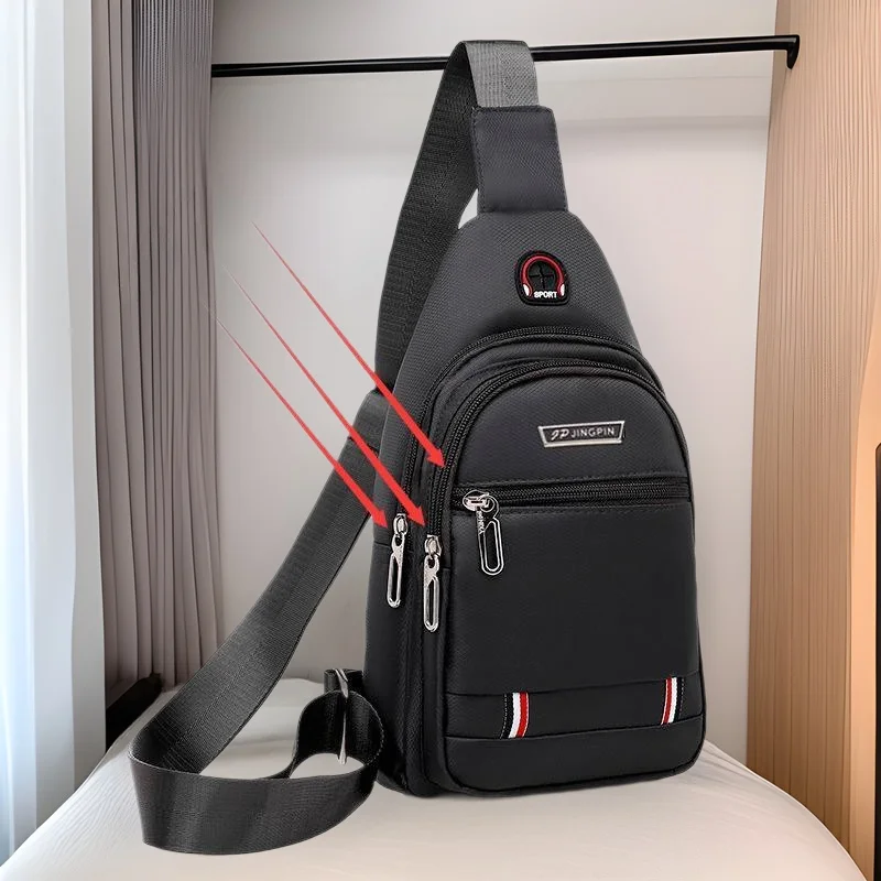 Bolso cruzado para hombre, mochila deportiva de tela Oxford para ocio, bolso de viaje portátil impermeable, bolso de hombro individual, estilo minimalista urbano