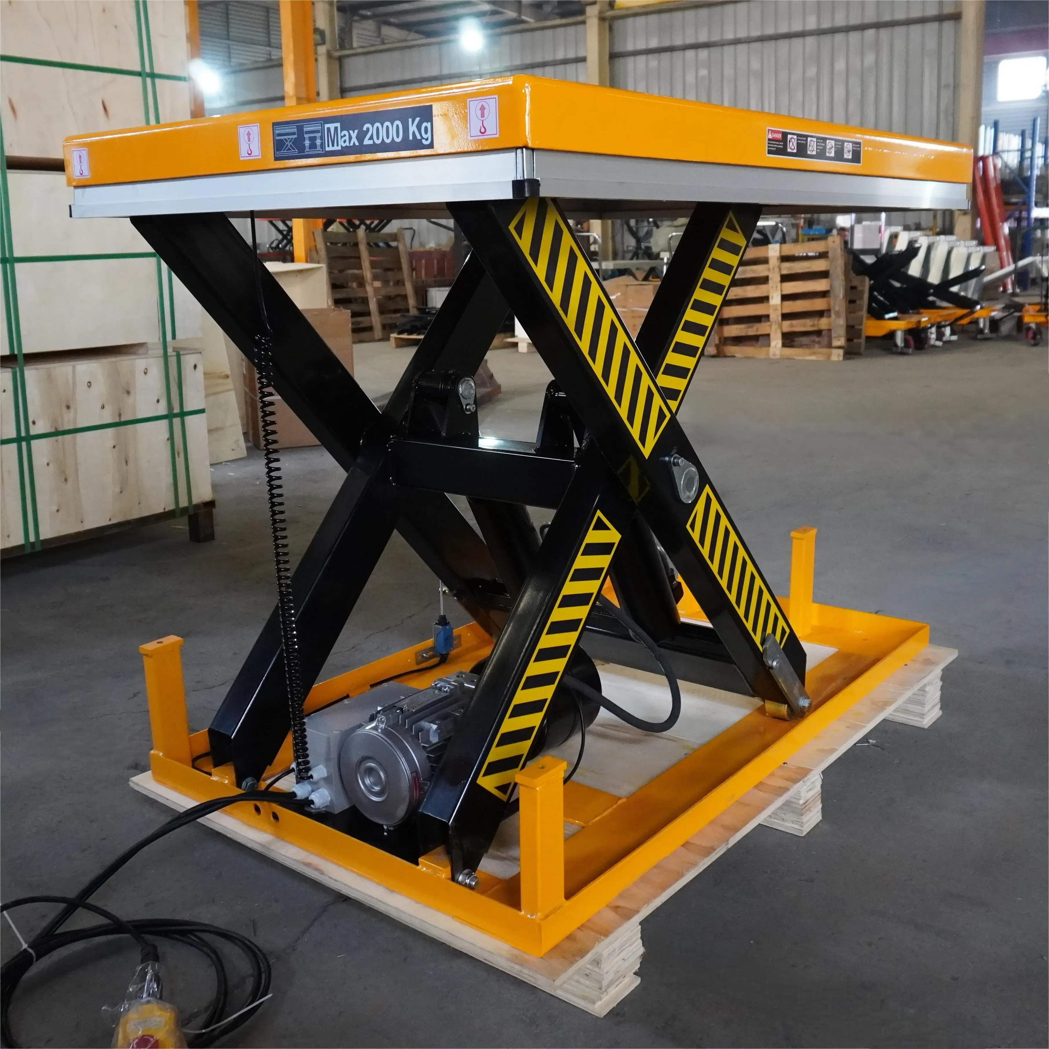 JS Lift Tables 2024 New Innovations Motor 2Ton Fixed Scissor Lift Electrical Lifting Platform