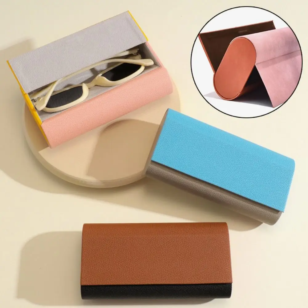 Double Layer Double Eyeglasses Case PU Leather Portable Dual- Glasses Case Waterproof 2 Slots Sunglasses Box For Women Men