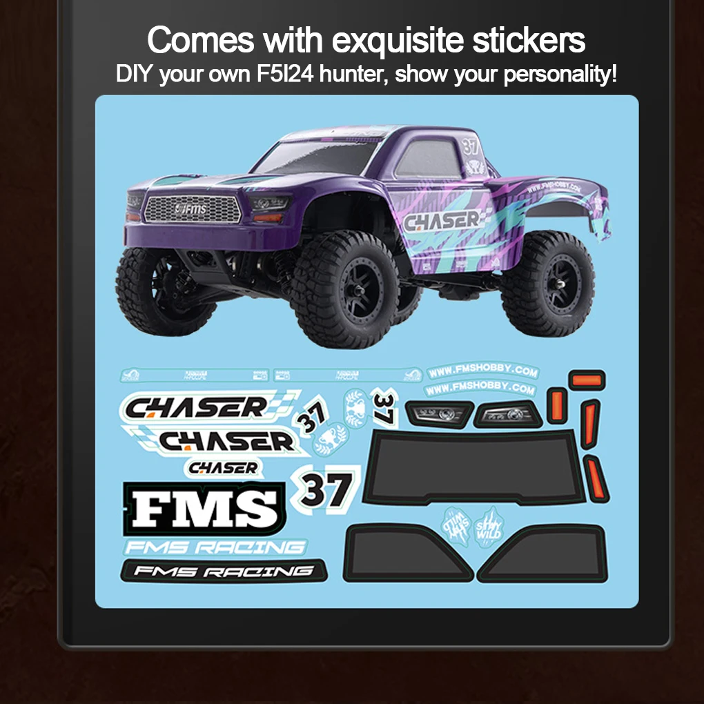 FMS 1:24 FSC24 Chaser Автомобиль с дистанционным управлением дальнего действия RTR Новый высокоскоростной короткий грузовик 4WD Внедорожник Альпинистский автомобиль