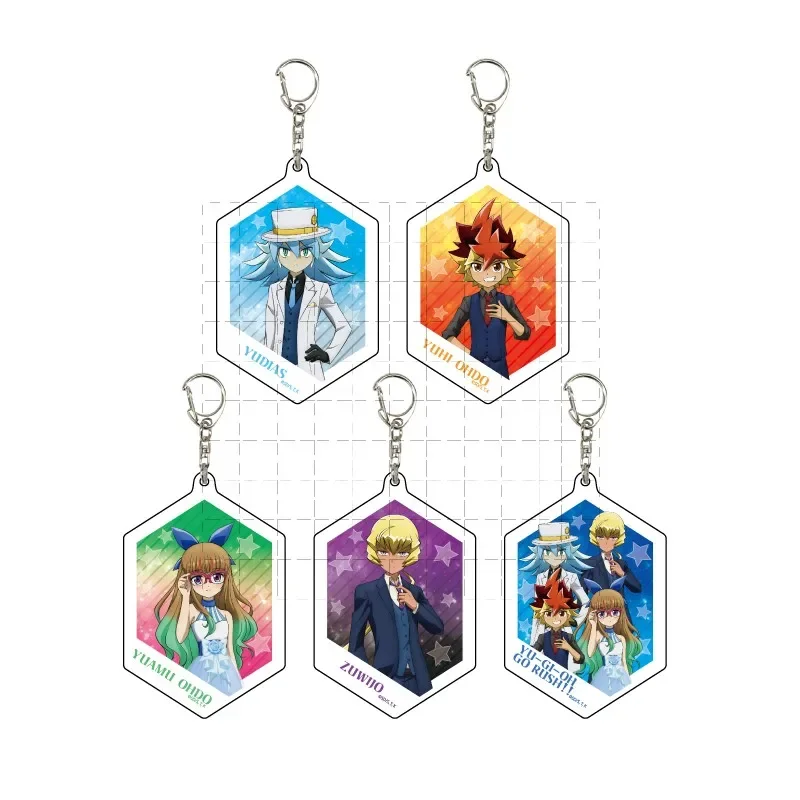 Game Yu-Gi-Oh! GO RUSH! Keychain Doll Anime YuGiOh Oudou Yuuhi Yuamu Yudias Zuwijo Acrylic Keyring Pendant for Gift