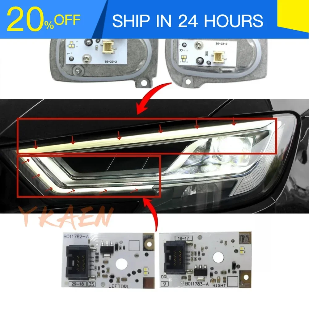 New 4x Matrix Headlight Daylight DRL Module Unit LED Board 8V0998473B 8V0998474B 2017-2020 for Audi A3 S3 RS3 Custom