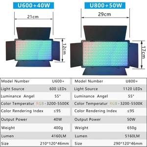 U800 RGB Photo LED LED LED Photo Studio Leuchtkamera Telefon Video Rekrodieren RGB Panel LED LED VDIEO Light für YouTube Tiktok Live Hauptverkäufe LED LED RGB - №2