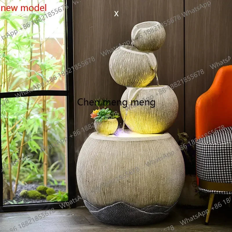 N138Floor-to-ceiling running water fountain ornament circulating water living room entrance home office decoration