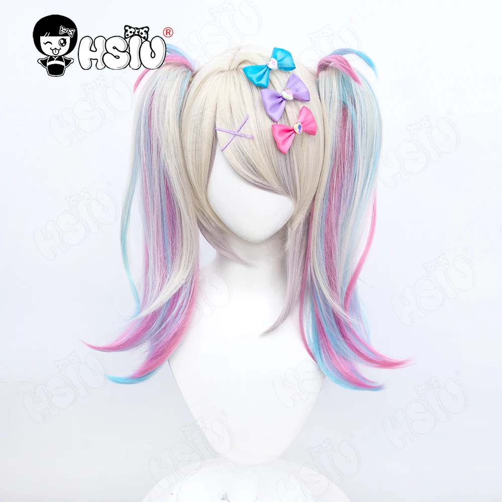 Potrzebująca dziewczyna KAngle anioł gra w peruka do Cosplay cukru potrzebująca dziewczyna przedawkowała peruka do Cosplay 45CM Gradient podwójny