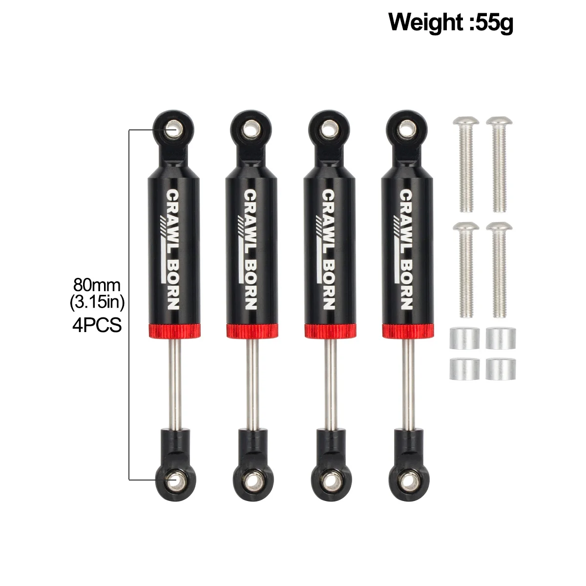 YSIDO 4PCS RC Auto Stoßdämpfer Dämpfer 70/80/90/100/110mm für 1/10 RC Crawler Axial SCX10 II RBX10 Wraith TRX4 Redcat Teile