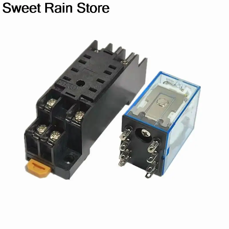 MY2P HH52P MY2NJ DPDTMiniature Coil Generalelectromagnetic intermediate relay switch withSocket Base LED AC 110V 220V DC 12V 24V