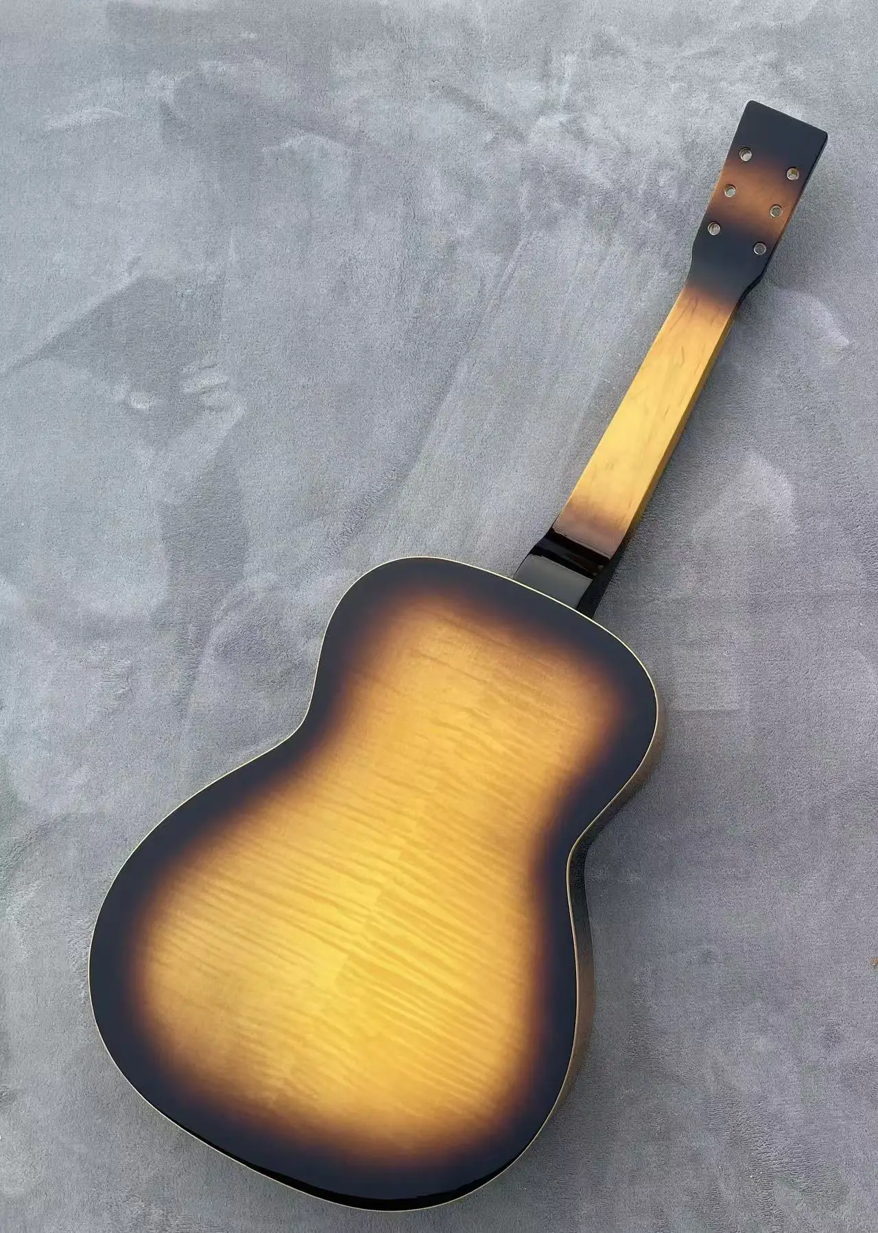 

DIY Custom Dobro Resonator 6 Strings Electric Guitar Block Neck Flame Maple Back Part Guitarra without Hardwares Free Shipping