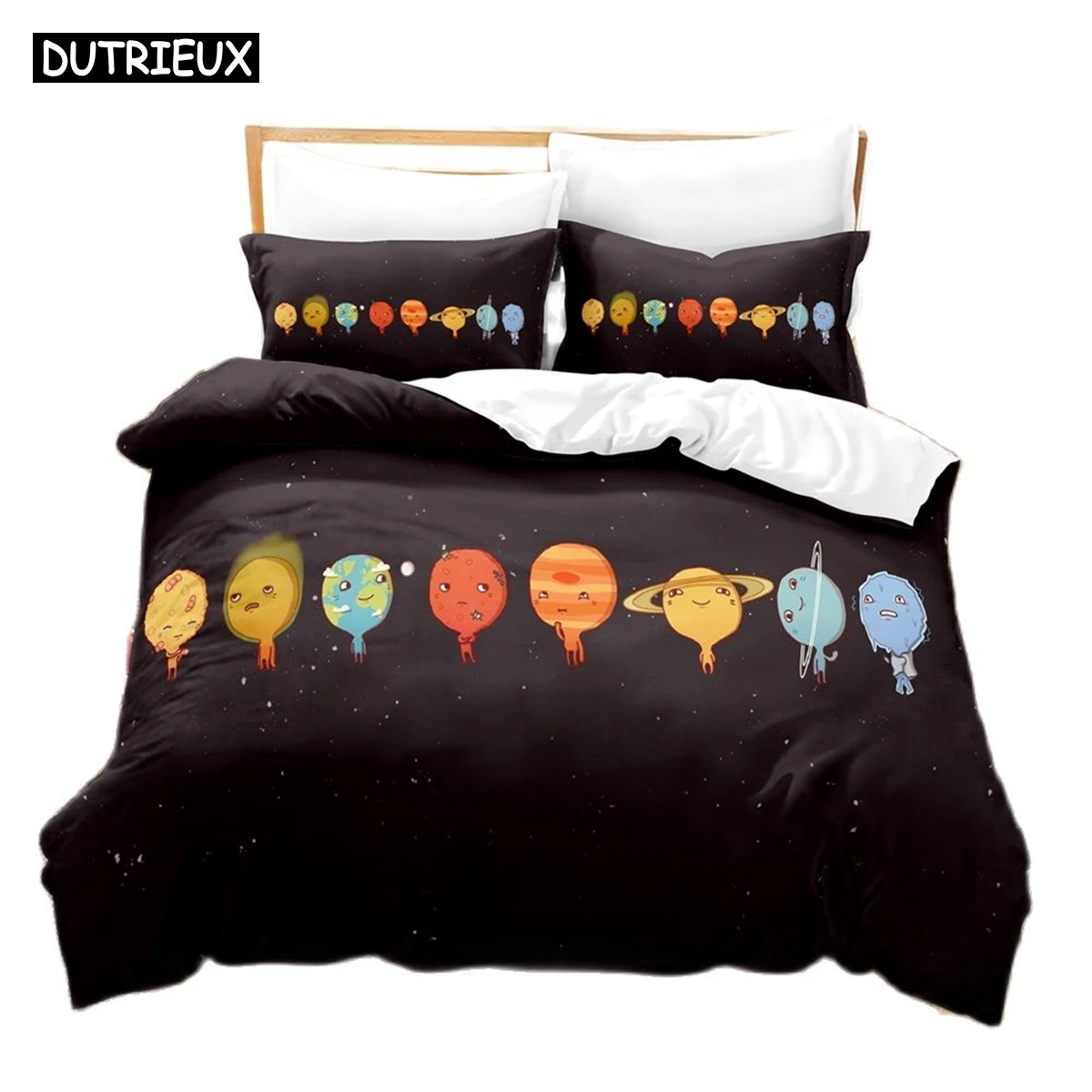 3D Printed Clear Science Fiction Universe Bedding Set Down Quilt Cover With Pillowcase Double Complete Queen King Bedding