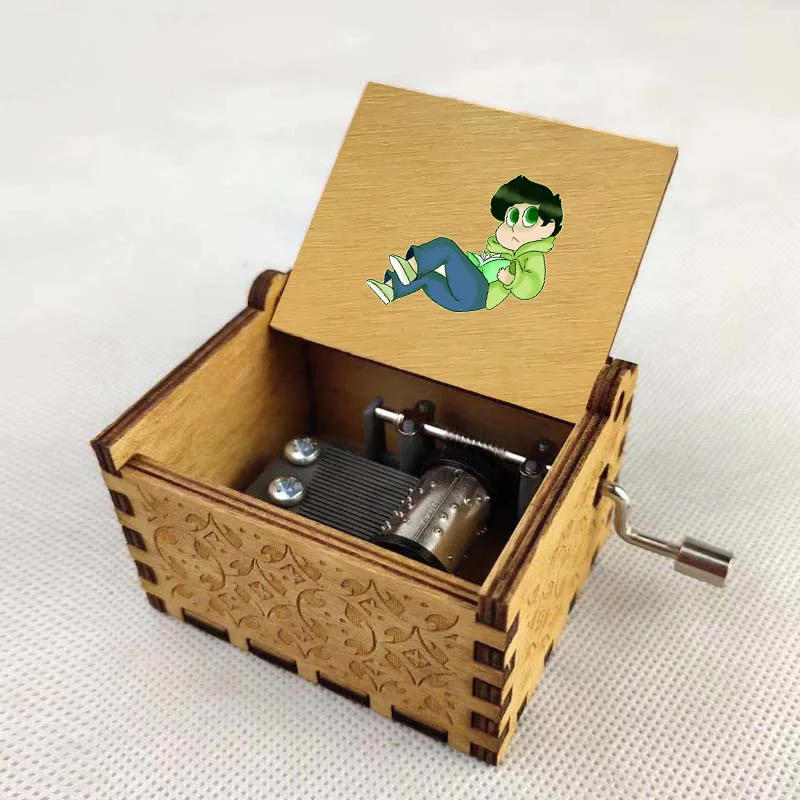 Osomatsu Kun Cartoon Music Box Carved Wood Hand Crank Music Box Home decorations Merry Christmas Kids Birthday Gift