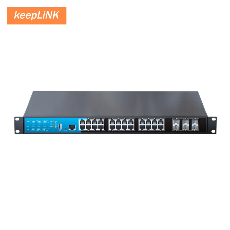 Imagem -02 - Keeplink-portas Ethernet 30 Portas Multi-gigabit 242.5gb Portas Ethernet Portas 10gb Sfp Plus Uplink