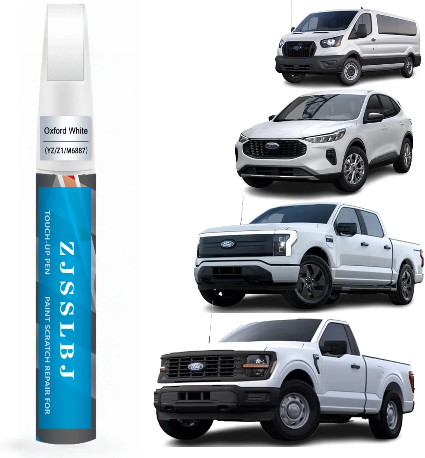 Car Touch Up Paint(Oxford White(Z1)) for Ford, Car Paint Scratch Repair Kit, Quick & Easy Solution to Repair, 2 in 1 Scratch Rem