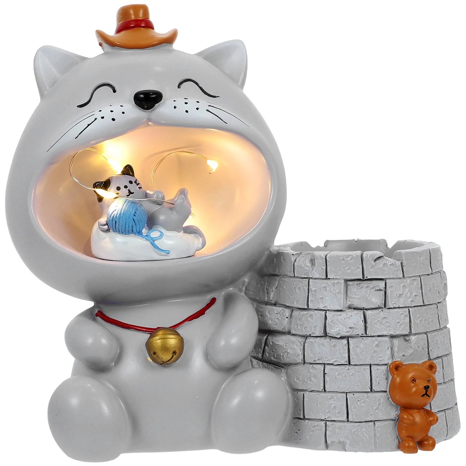 

Resin Handicraft Pen Holder Cat Design Cute Funny Pencil Holders Desk for Animal Gifts