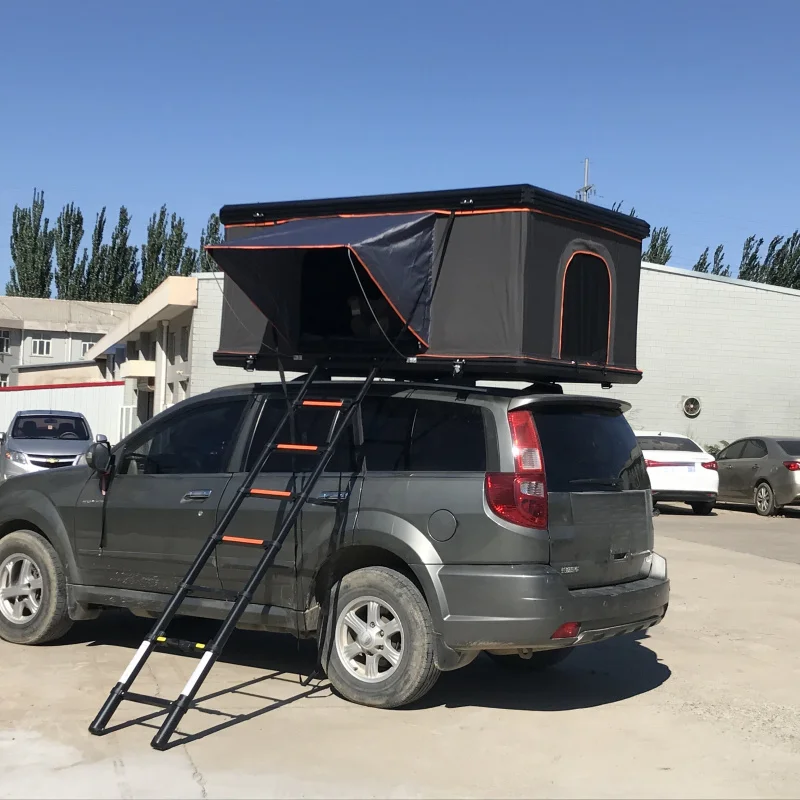 High Quality New Style Aluminium Alloy Triangle Hard Shell Rooftop Tent 2 People Waterproof SUV Outdoor Camping Shelter