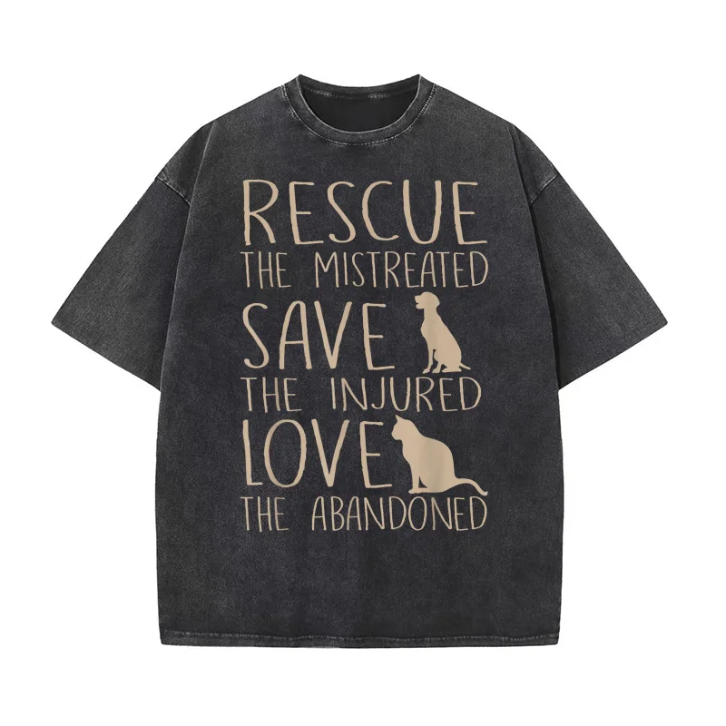 

Спасение, спасательная любовь, милые животные, спасательные собаки и кошки, футболка из чистого хлопка, одежда большого размера с художественным графическим принтом, мужской топ с принтом
