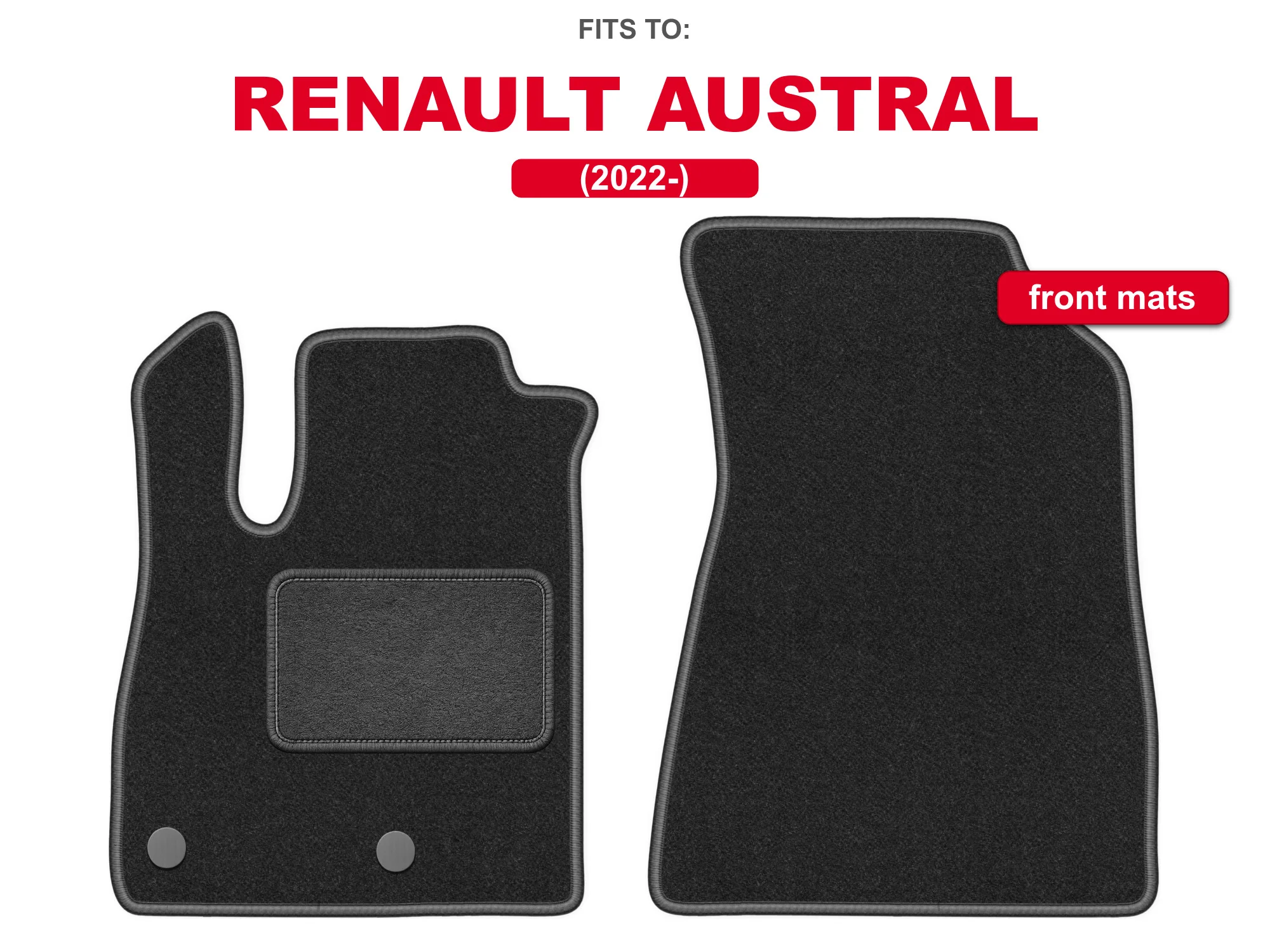 Velour voorste vloermatten voor: Renault Austral 2022- SUV grafietkleurige auto vloermatten set voor voertuigvloer