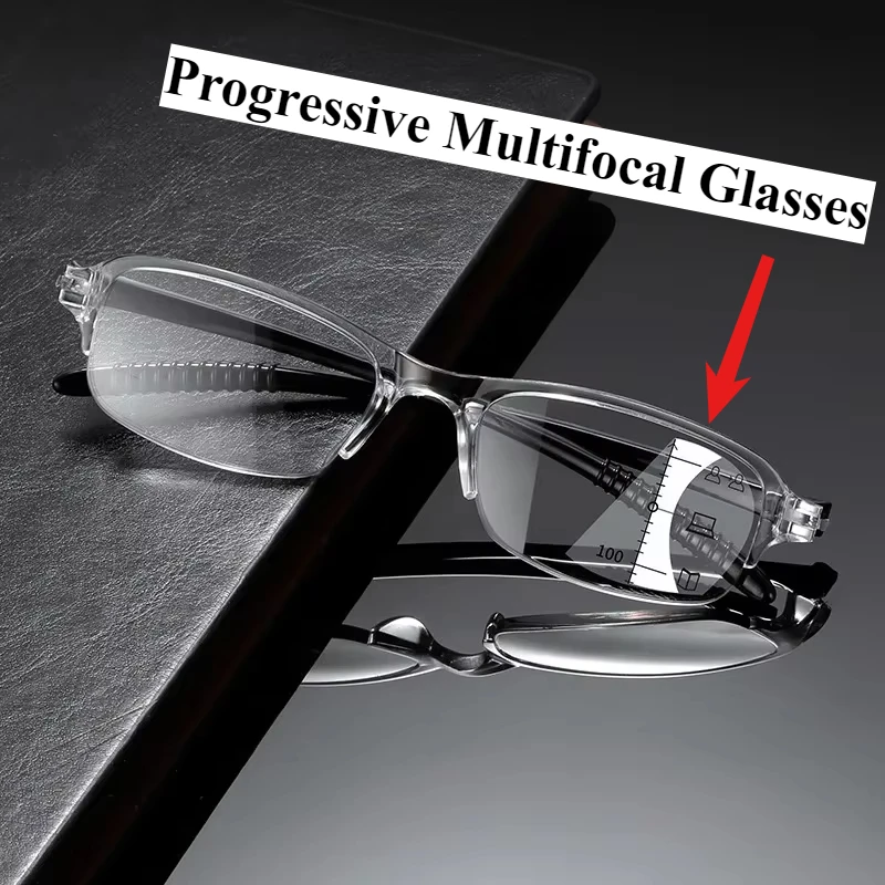 HD All-in-one Ultra Vintage Frameless Reading Glasses for Elderly People Light Anti Blue Light Presbyopia Glasses Wholesale