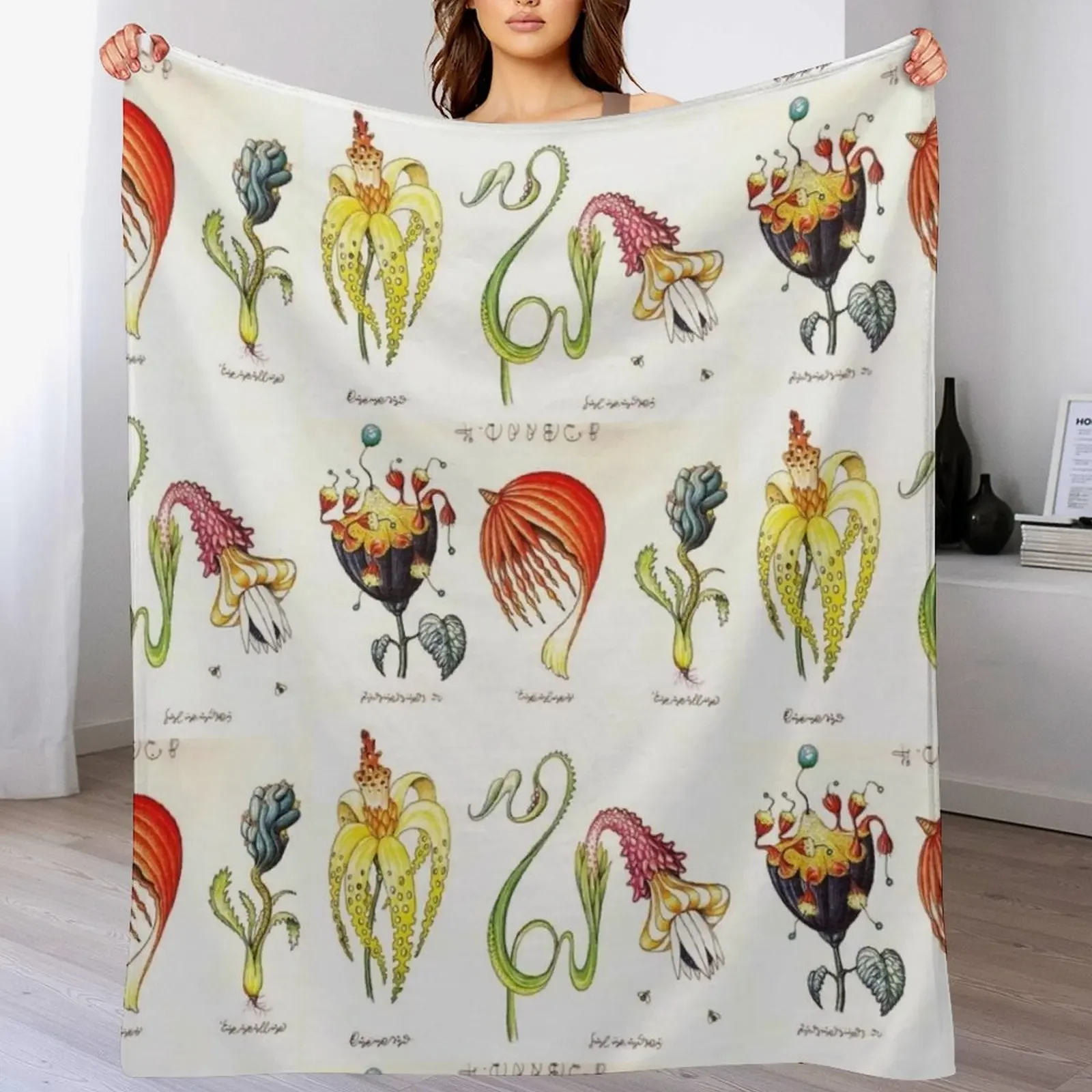 

Codex Seraphinianus Throw Blanket Bed Beautifuls Soft Thermal Blankets