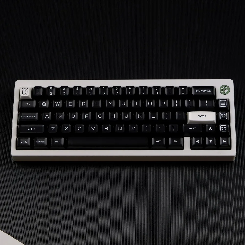 WOB Bow Black/white Mechanical Keyboard Keycap Custom Magnetic Axis PBT Two-color Injection Molding Large Full Set of QXA Height